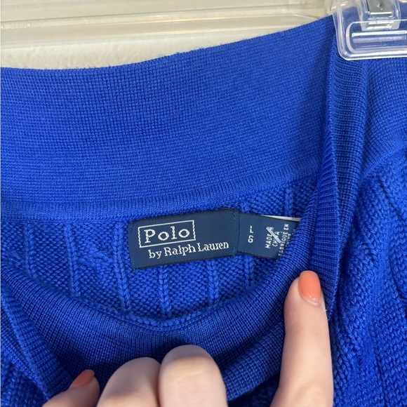 Ralph Lauren NWOT Cable Knit Wool-Cashmere Skirt | Large | Blue - Picture 7 of 8